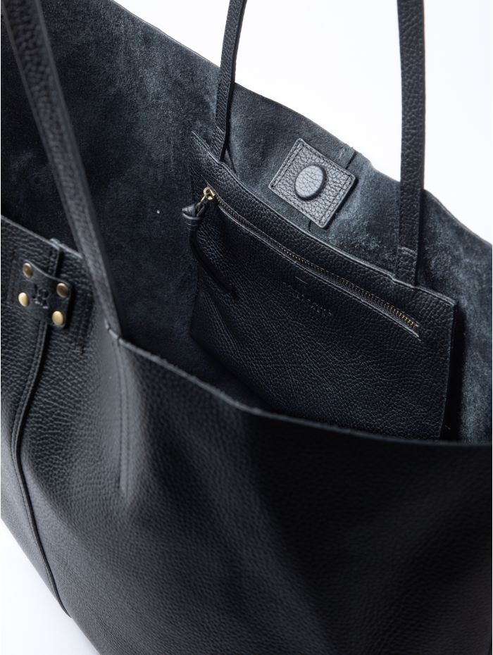 Tarraby Leather Tote Bag in Black