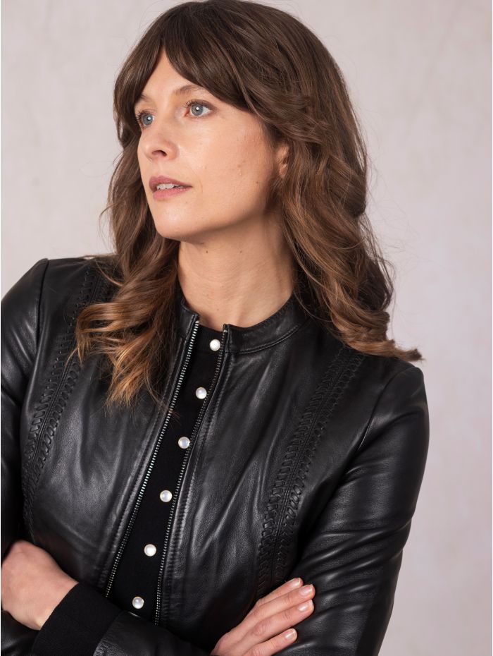 Annaside Leather Jacket in Black
