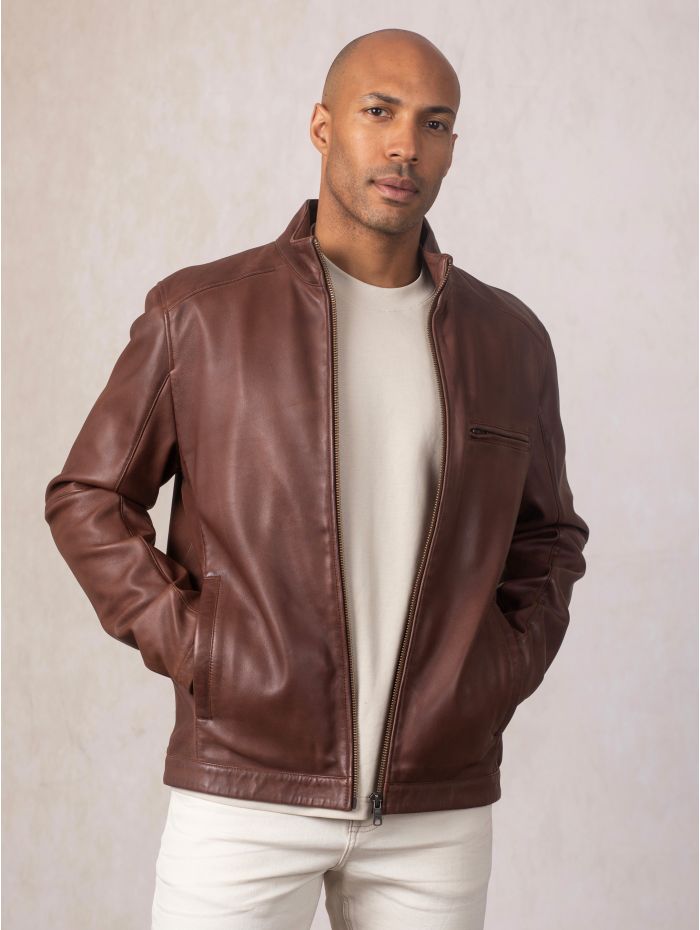 Penton Leather Jacket in Dark Cognac