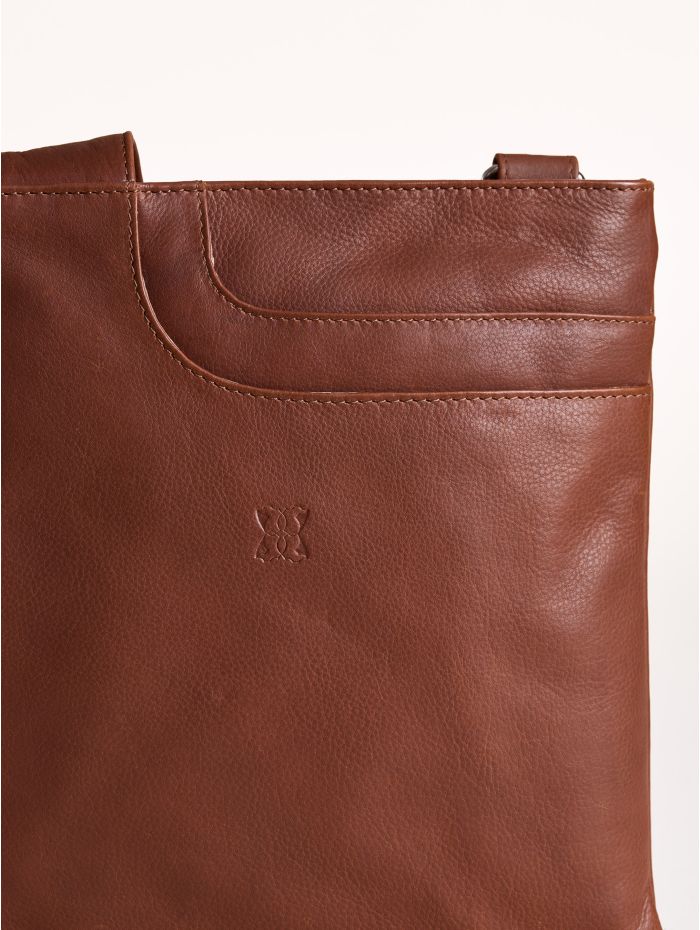 Allerdale Leather Cross Body Bag in Cognac