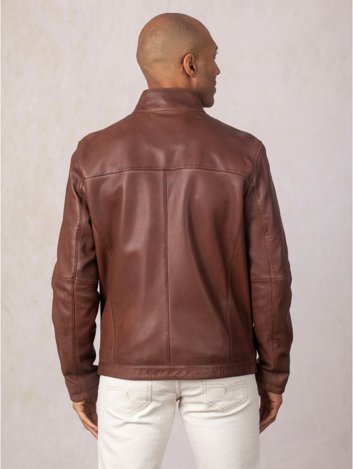 Penton Leather Jacket in Dark Cognac