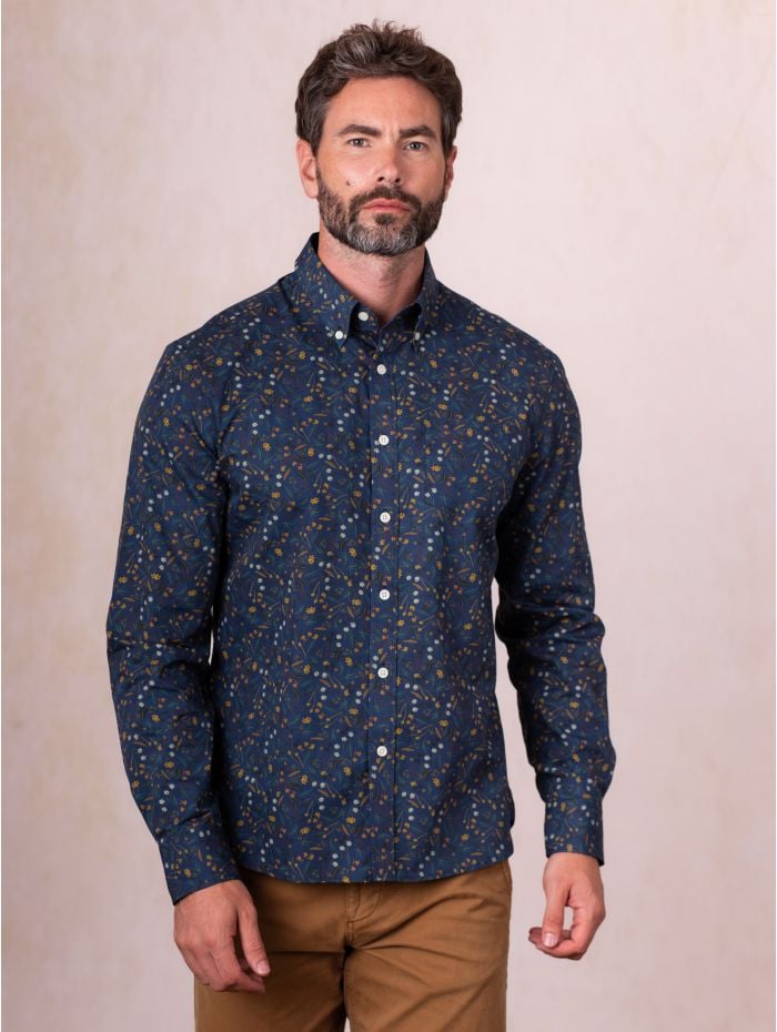 Ambleside Cotton Shirt in Navy