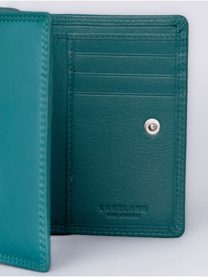 Small Leather Purse in Teal