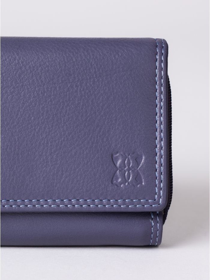 Small Leather Purse in Purple