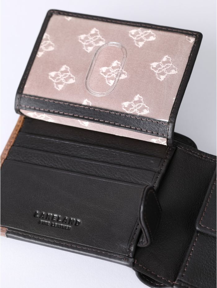 Stitch Leather Bi-Fold Wallet in Brown