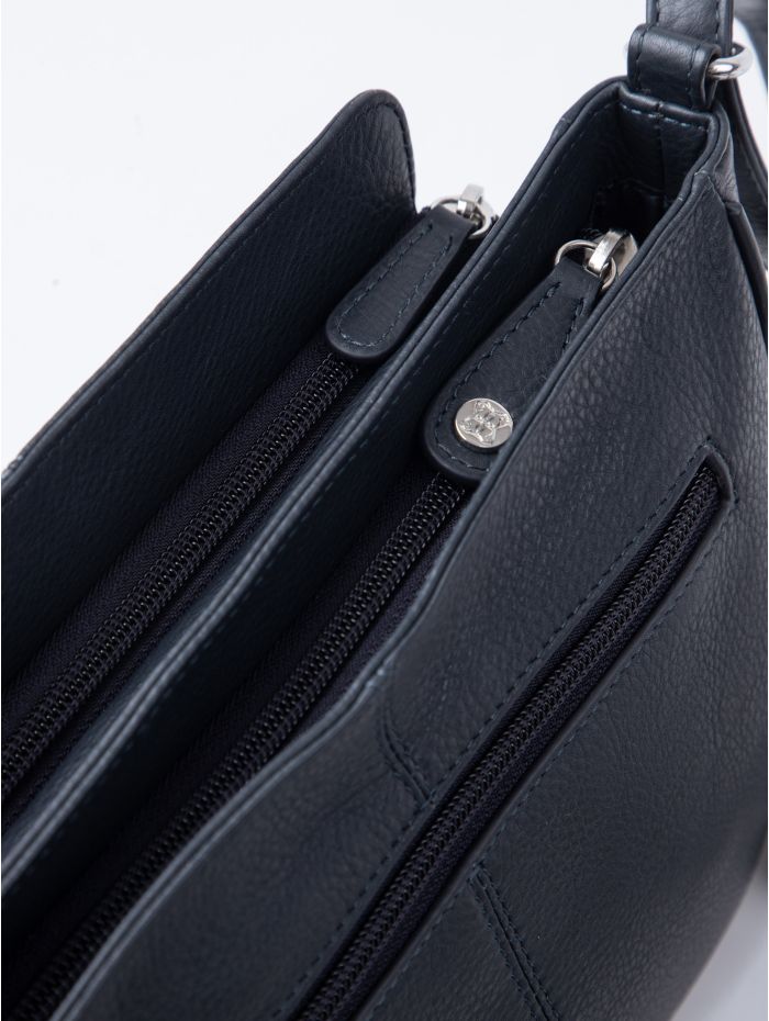Ambleside Leather Cross Body Bag in Navy