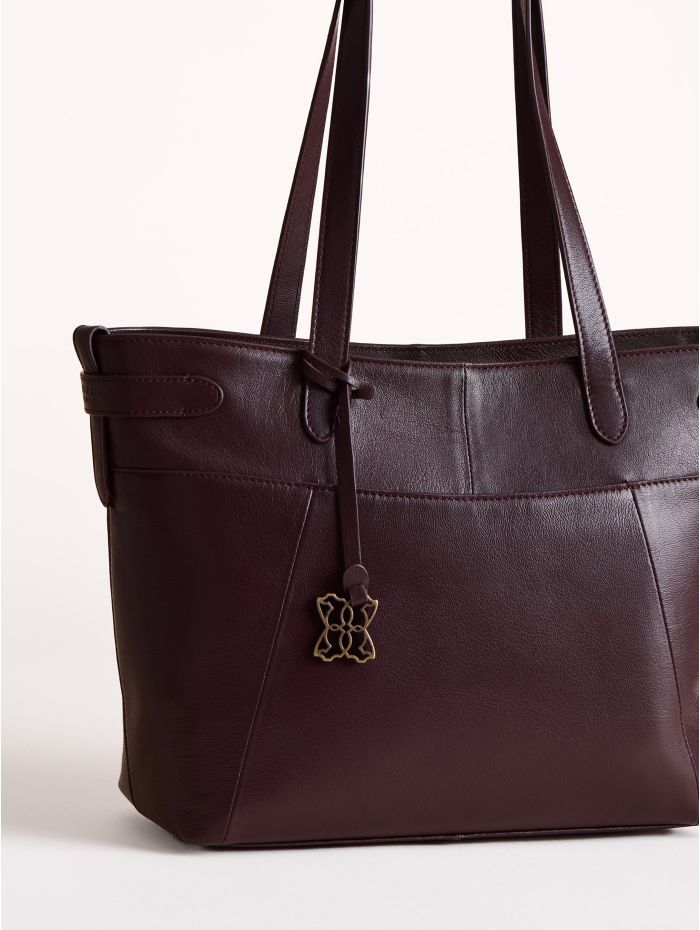 Newby Leather Tote Bag in Burgundy