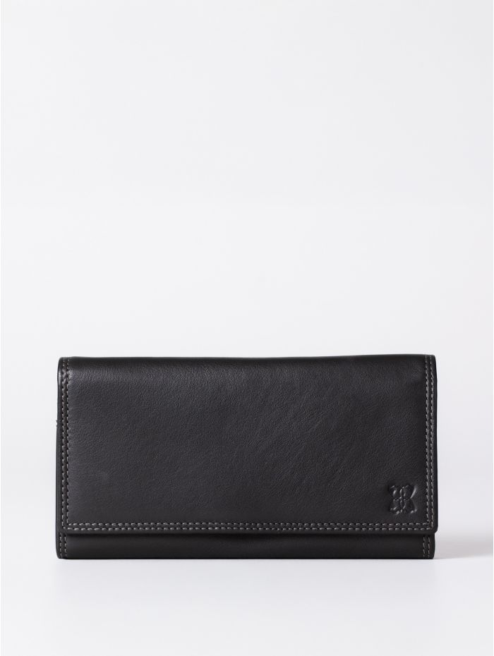 Large Leather Purse in Black