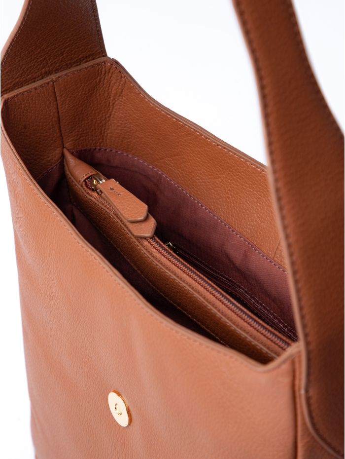 Dalston Leather Hobo Bag in Tan
