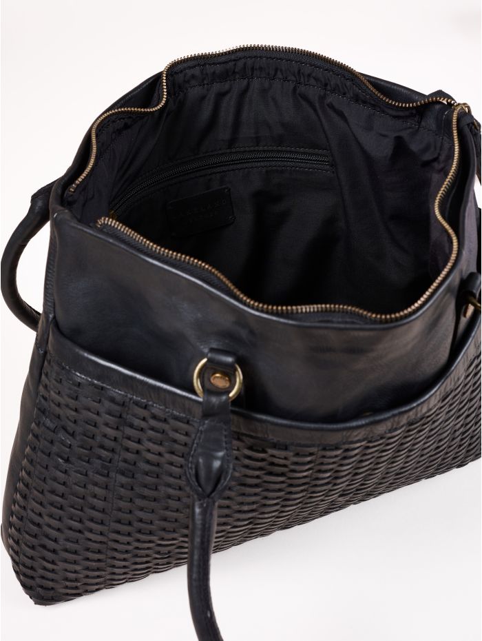 Piel Leather Tote Bag in Black