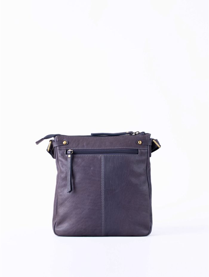 Harstone Large Leather Cross Body Bag in Blue