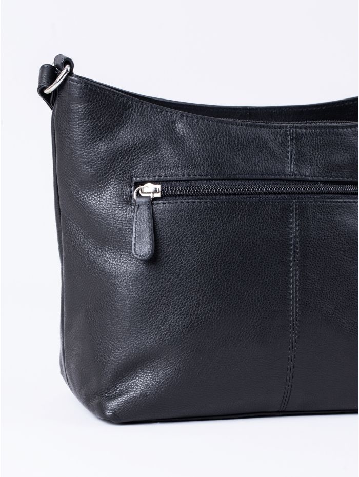 Grasmere Leather Cross Body Bag in Black
