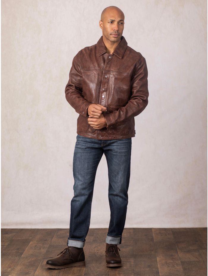 Seatoller Leather Jacket in Cognac