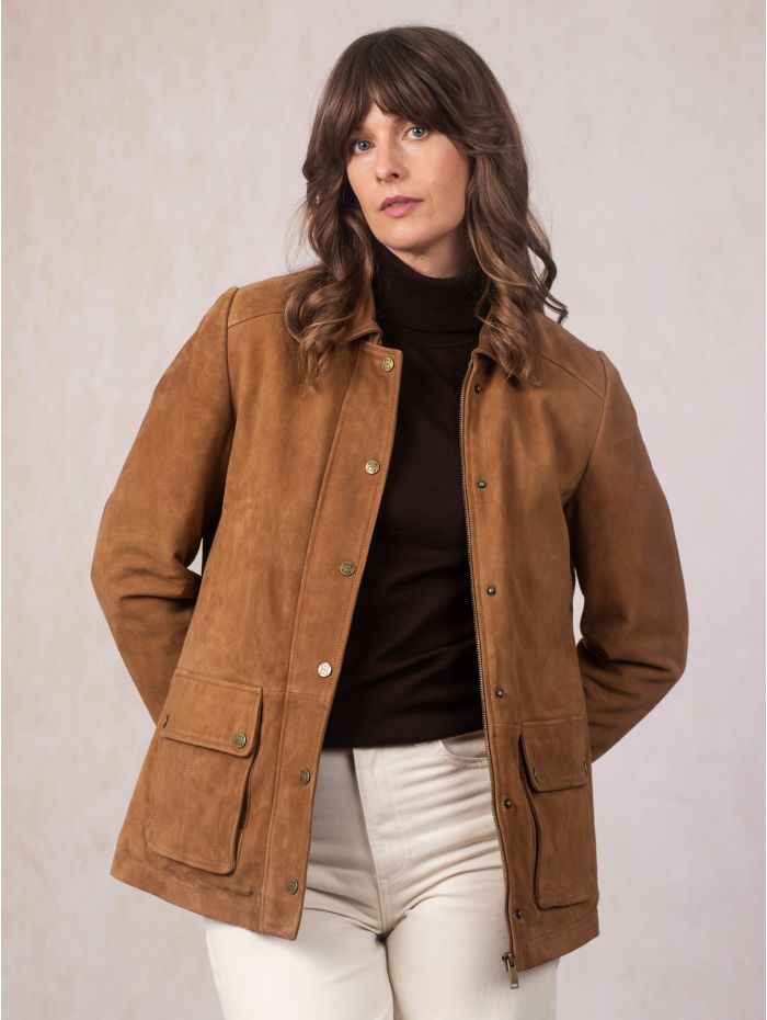Hawkshead Suede Barn Jacket in Tan