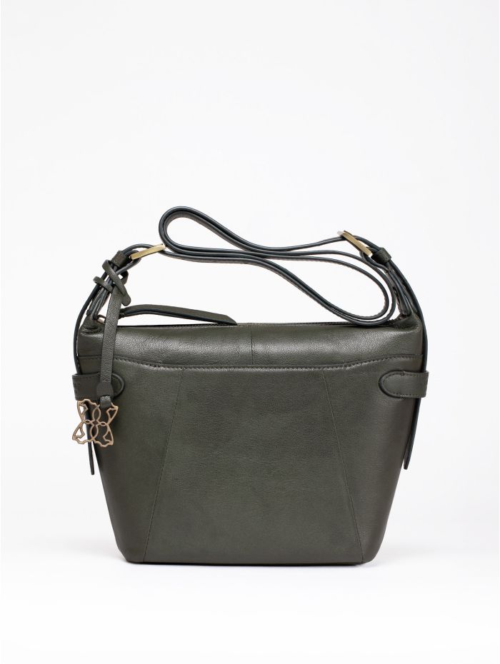 Newby Leather Cross Body Bag in Green
