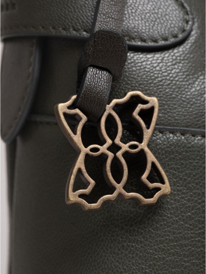 Newby Leather Hobo Shoulder Bag in Green