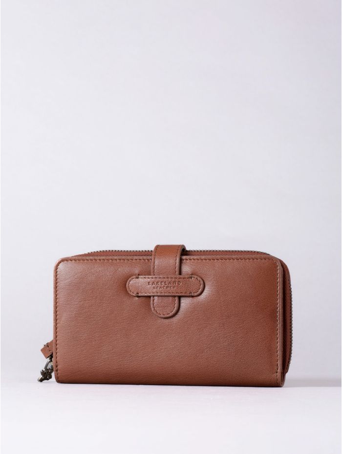 Newby Leather Tab Purse in Tan