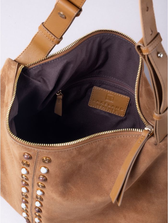 Buttermere Suede Hobo Bag in Tan