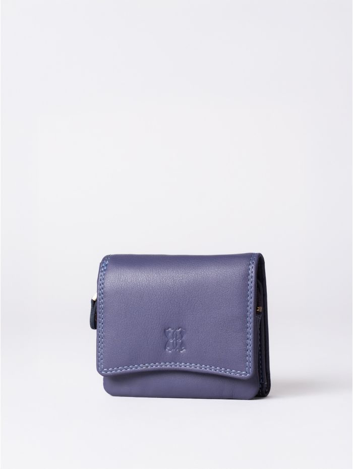 Lakeland Leather Small Leather Flapover Purse in Purple Lakeland
