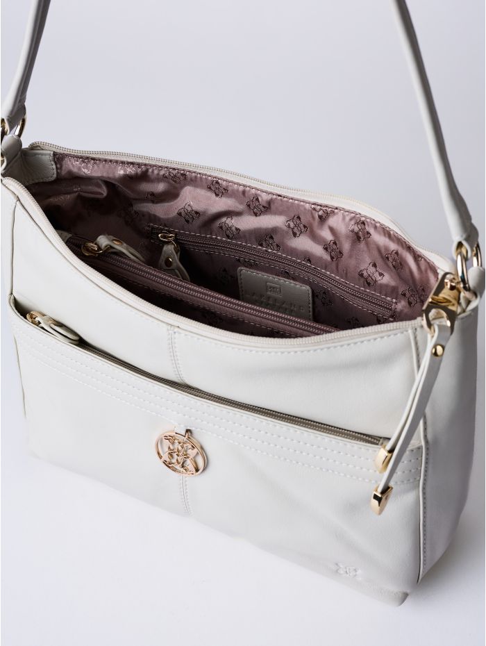 Cartmel Leather Shoulder Bag In Off White