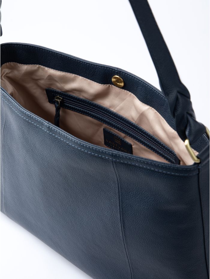 Howgill Leather Hobo Bag in Navy