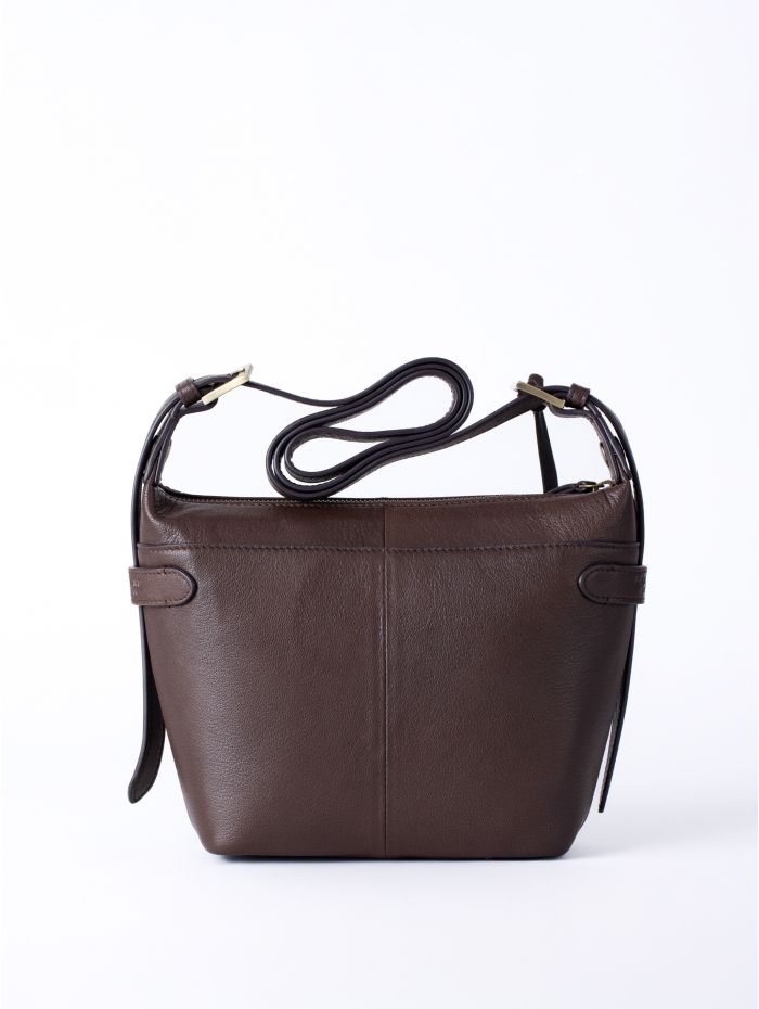 Newby Leather Cross Body Bag in Chocolate