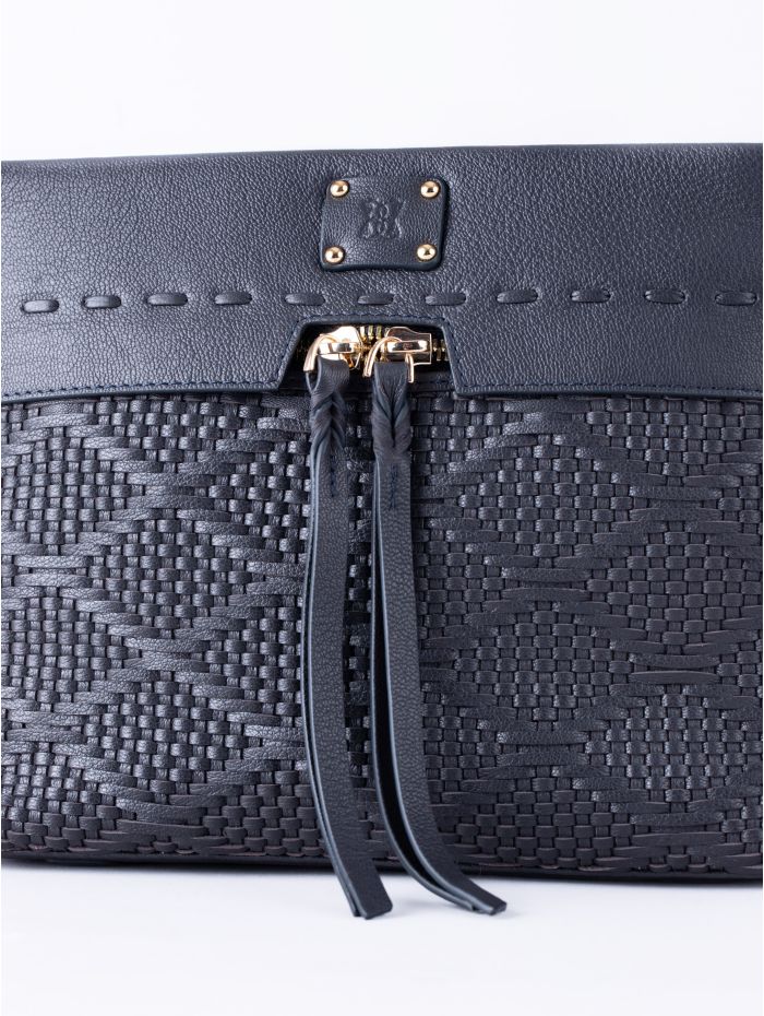 Wasdale Leather Cross Body Bag in Dark Navy