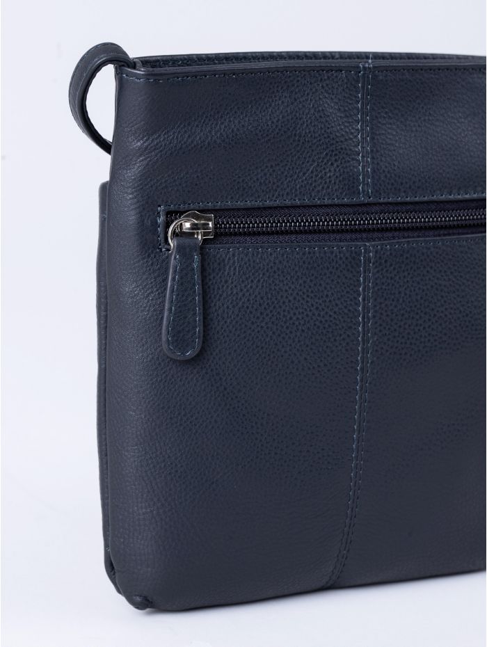 Lowther Leather Cross Body Bag in Navy