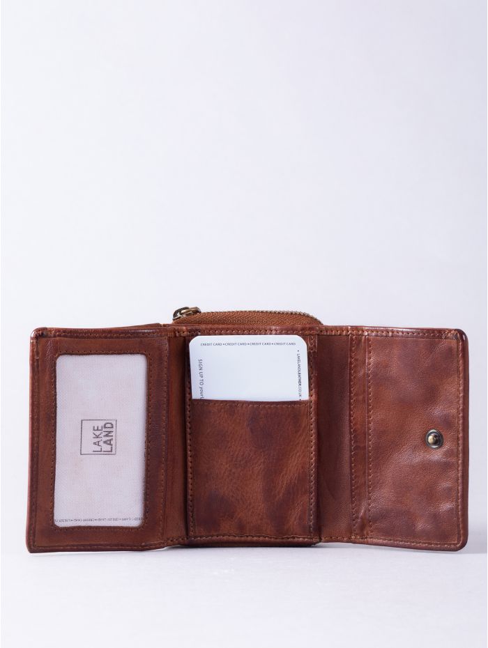 Wreay Small Leather Purse in Cognac