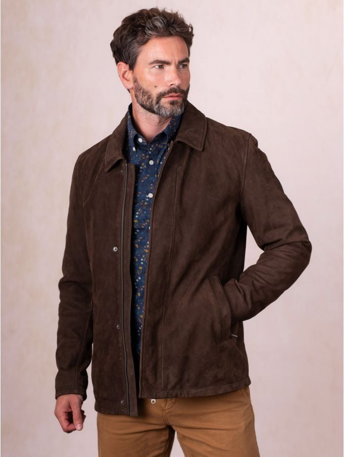 Silloth Leather Jacket in Brown
