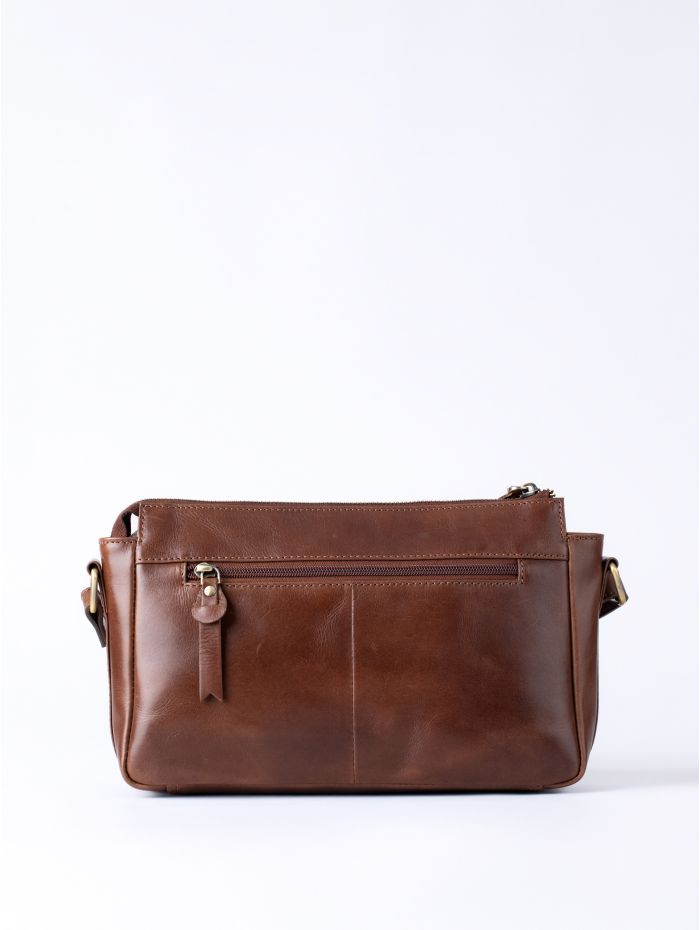 Waverton Woven Leather Cross Body Bag in Brown