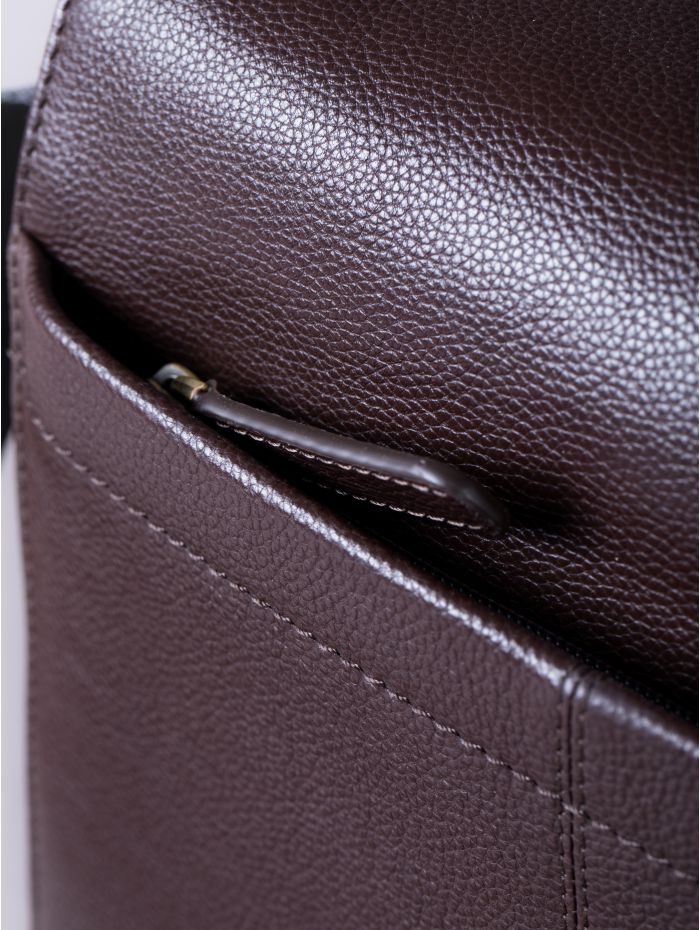 Crummock Leather Cross Body Bag in Dark Brown