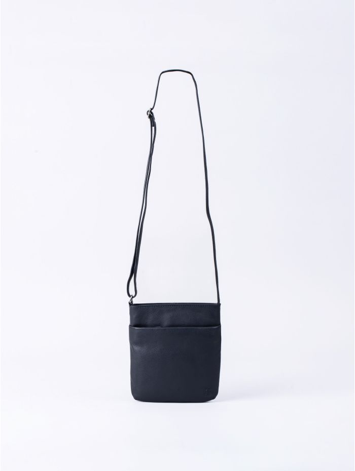 Lowther Leather Cross Body Bag in Navy