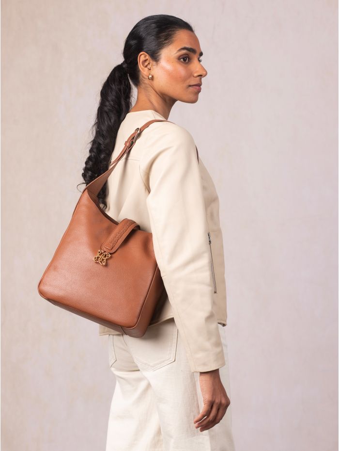Dalston Leather Hobo Bag in Tan