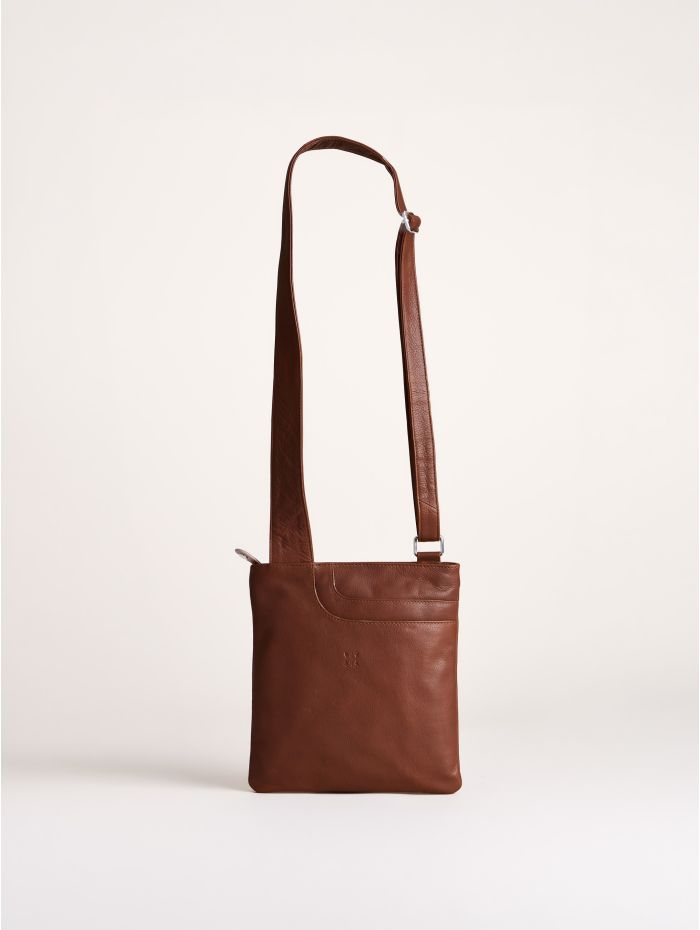 Allerdale Leather Cross Body Bag in Cognac