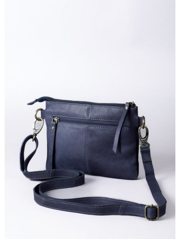 Harstone Mini Leather Cross Body Bag in Blue