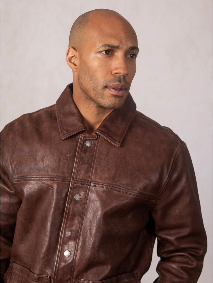Seatoller Leather Jacket in Cognac