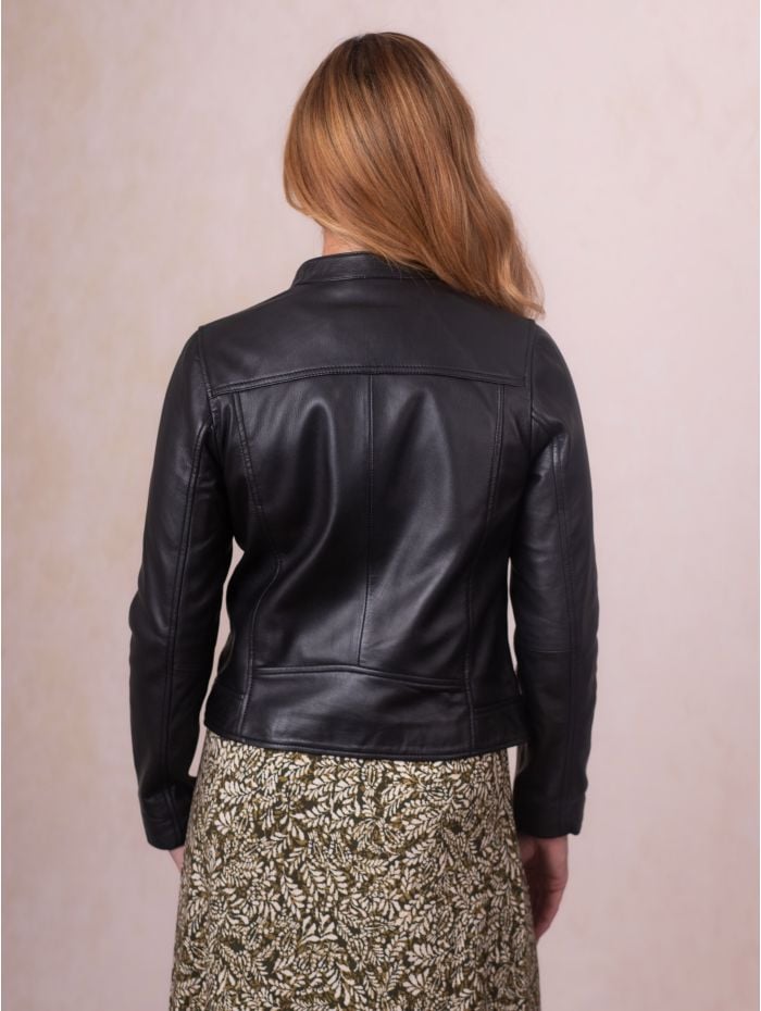Wetherlam Leather Biker Jacket in Black