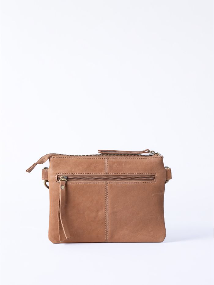 Harstone Mini Leather Cross Body Bag in Taupe | Lakeland Leather