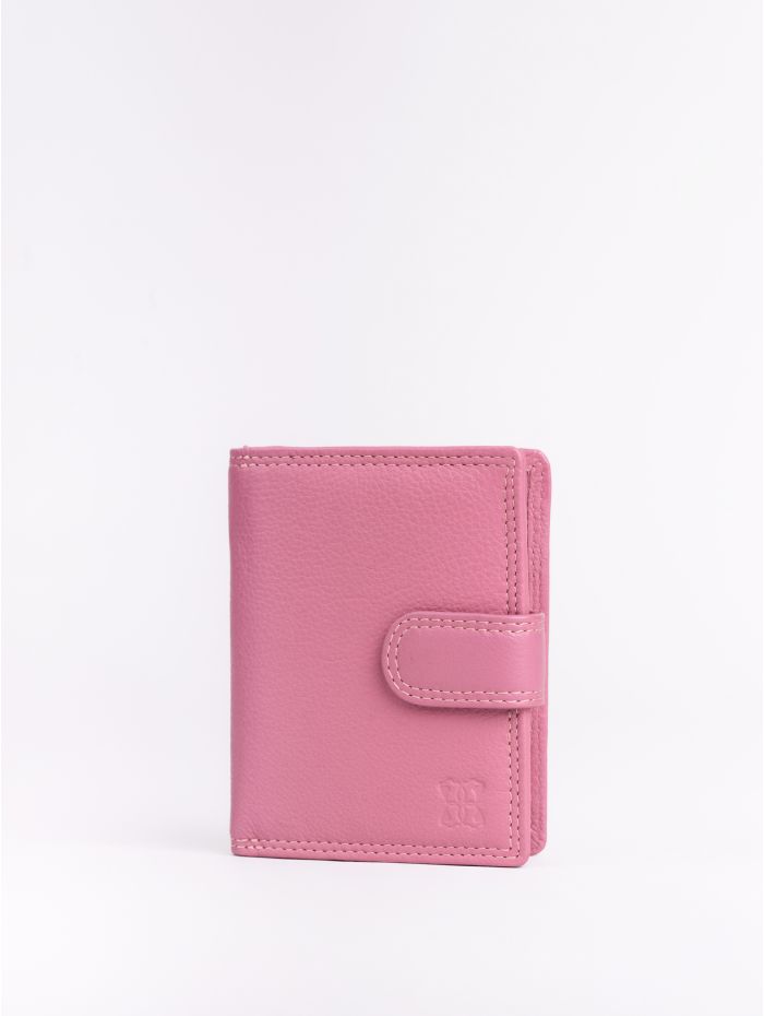 Small Leather Tab Purse in Mauve