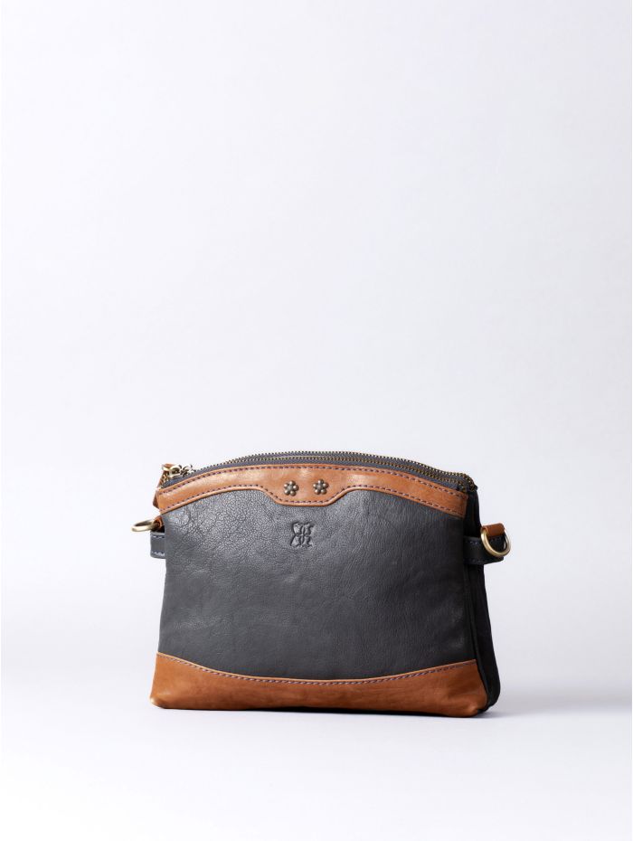 Hartsop Zip Leather Cross Body Bag in Navy
