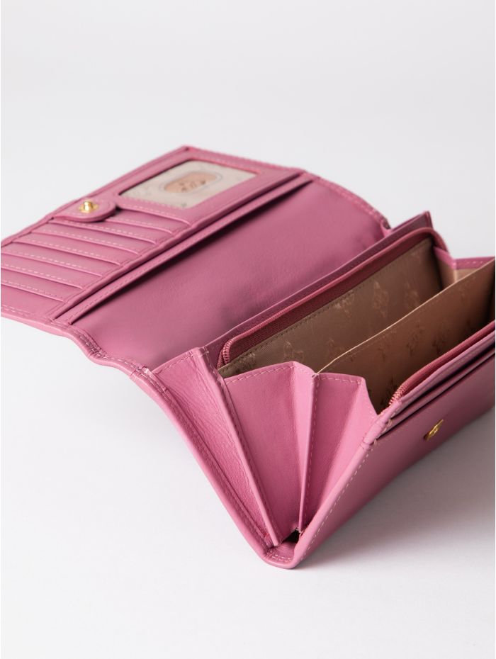 Large Leather Purse in Mauve
