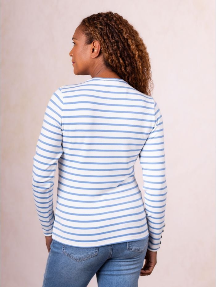 Everly Striped Top in Blue