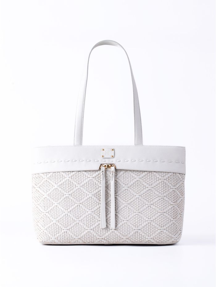 Wasdale Leather Tote Bag in Off White