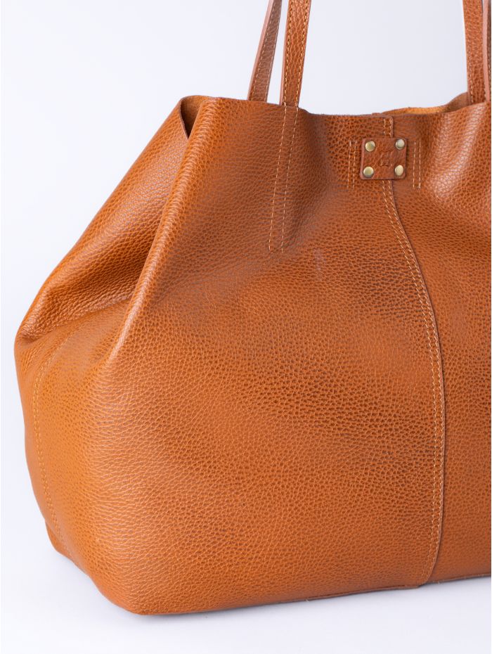 Tarraby Leather Tote Bag in Tan