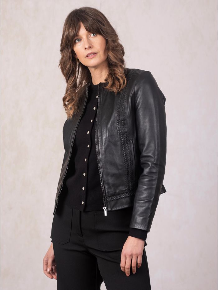Annaside Leather Jacket in Black