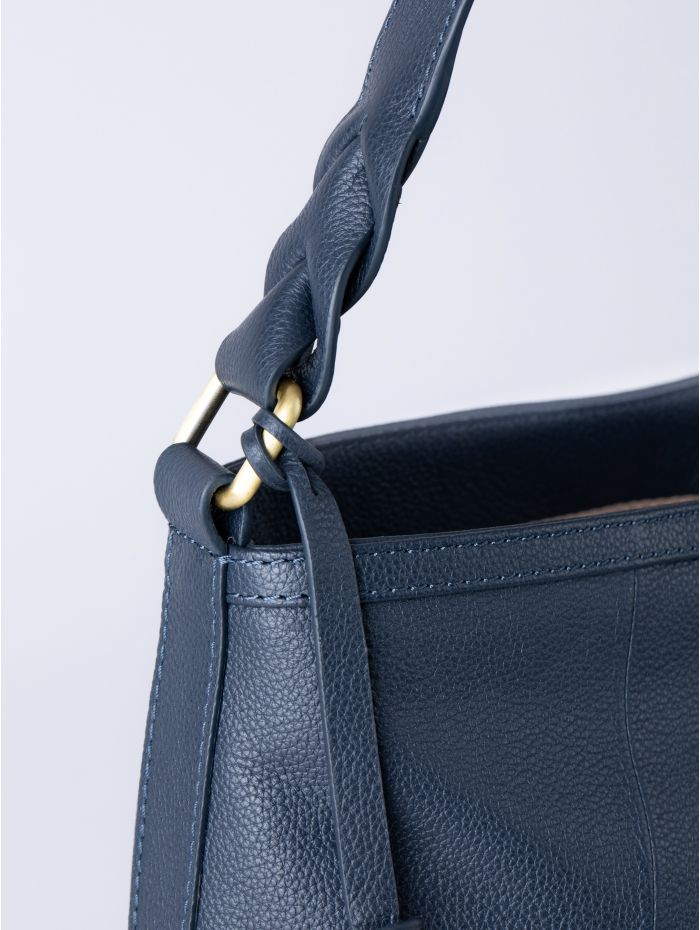 Howgill Leather Hobo Bag in Navy