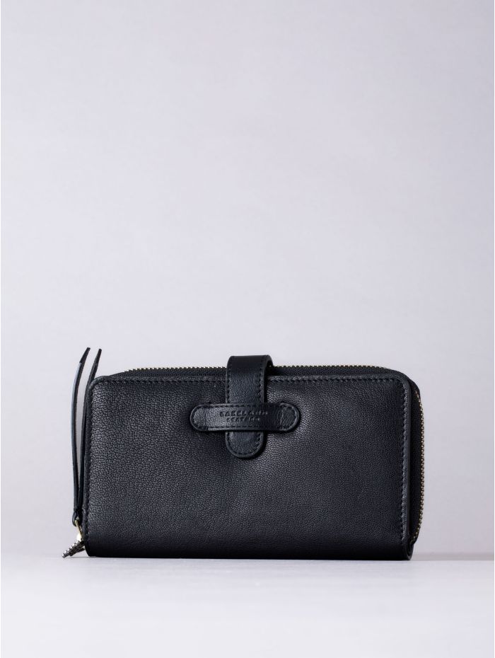 Newby Leather Tab Purse in Black