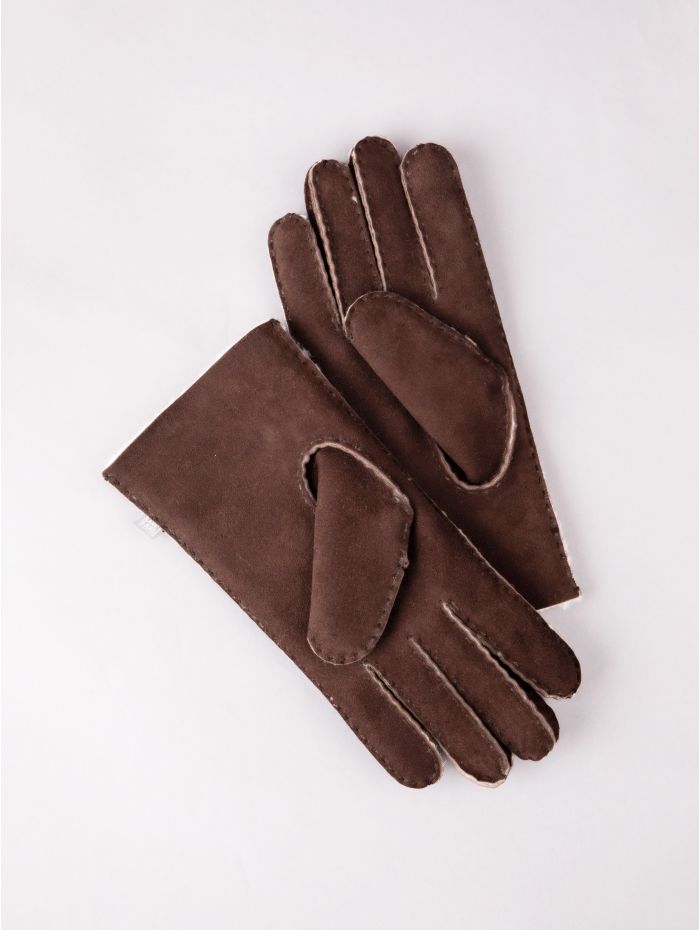 Classic Sheepskin Gloves in Dark Brown