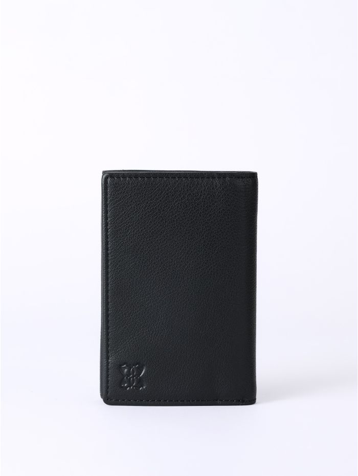 Bowston Tri-Fold Leather Wallet in Black